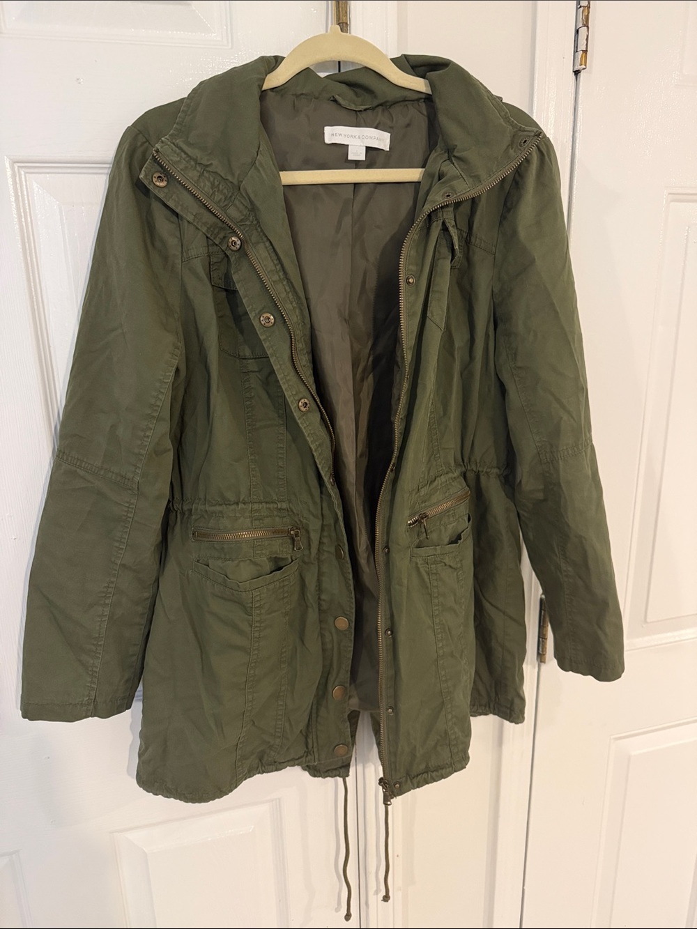 New York & Company Olive Utility Anorak Jacket